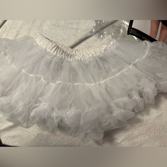 NWT Leg Avenue White Puffy Chiffon Mini Petticoat - Picture 7 of 8